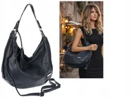 Torebki damskie - Torebka Damska Listonoszka Worek Shopper Torba na Ramię CH2214 Granatowa - miniaturka - grafika 1