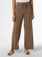 Spodnie damskie - Vila - Spodnie damskie z dodatkiem lnu  VIPricil, brązowy - miniaturka - grafika 1