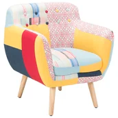 Fotele - Beliani Fotel patchwork wielokolorowy MELBY 38144 - miniaturka - grafika 1
