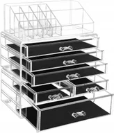 Biżuteria - akcesoria - ORGANIZER NA KOSMETYKI Z AKRYLU 3 CZĘŚCI POJEMNY NOWOCZESNY LEKKI POJEMNIK - miniaturka - grafika 1