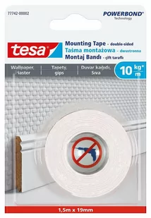 Tesa Tesa Taśma montażowa do mocowania na tapety 5 m x 19 mm - Mocowania chemiczne - miniaturka - grafika 1