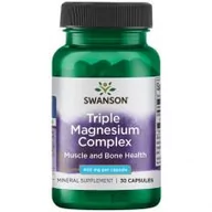 Układ nerwowy - Swanson, Usa Triple Magnesium complex Suplement diety 30 kaps. - miniaturka - grafika 1