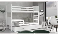 Łóżka dla dzieci i młodzieży - Łóżko piętrowe 190x80 białe MATEUSZ 3 - miniaturka - grafika 1