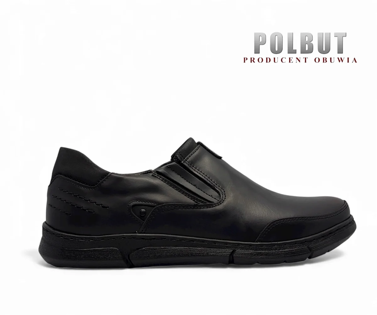 Półbuty męskie wsuwane Polbut model J51- skóra naturalna rozmiar 45