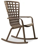 Fotele i krzesła ogrodowe - Fotel bujany Nardi FOLIO ROCKING Tabacco - miniaturka - grafika 1