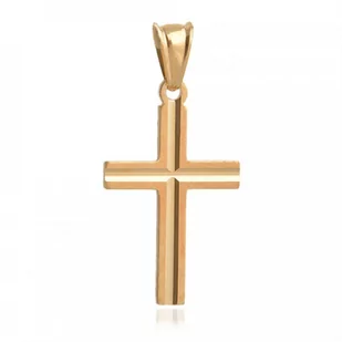 Murrano Srebrny Krzyżyk 925 Złocony Grawer YZ-075 - Biżuteria religijna - miniaturka - grafika 1
