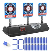 Zabawki militarne - Zestaw Elektroniczna tarcza cel do Nerf + 30 strzałek accustrike z szarą główką - miniaturka - grafika 1