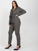 Spodnie damskie - Eleganckie spodnie z mankietami Lakerta szare (507759) - miniaturka - grafika 1