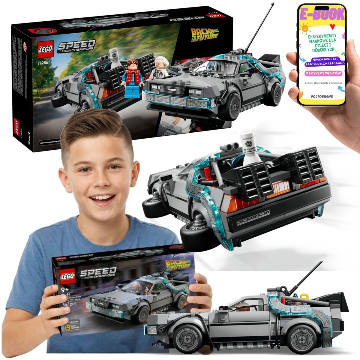 LEGO SPEED CHAMPIONS Wehikuł Czasu Powrót Do Przyszłości 77256 Delorean LEGO + E-BOOK
