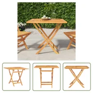 Stoły ogrodowe - The Living Store Składany stolik ogrodowy - 85x85x76 cm - lite drewno tekowe - Stół - miniaturka - grafika 1