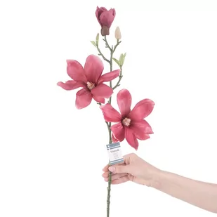 Sztuczny kwiat MAGNOLI kolor różowy styl nowoczesny ameliahome - ARTFLOWER/AH/MAGNOLI/BURGUNDY/1PC - Sztuczne kwiaty - miniaturka - grafika 1