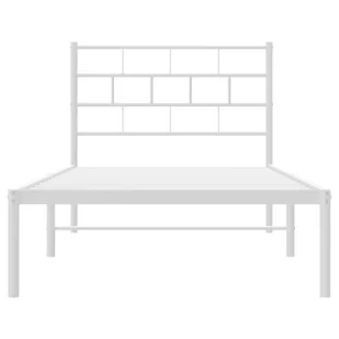 Metalowa rama łóżka z wezgłowiem, biała, 75x190 cm Lumarko! - Łóżka - miniaturka - grafika 6