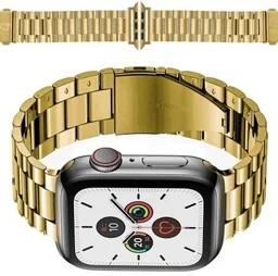 Bizon Pasek ze stali nierdzewnej Strap Watch Aura do Apple Watch 41/40/38 mm, złoty - Akcesoria do smartwatchy - miniaturka - grafika 1
