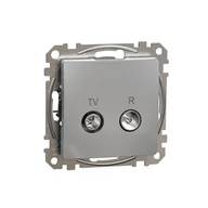 Gniazdka elektryczne - Schneider Gniazdo antenowe R/TV końcowe (4dB) SEDNA Design & Elements srebrne aluminium - miniaturka - grafika 1