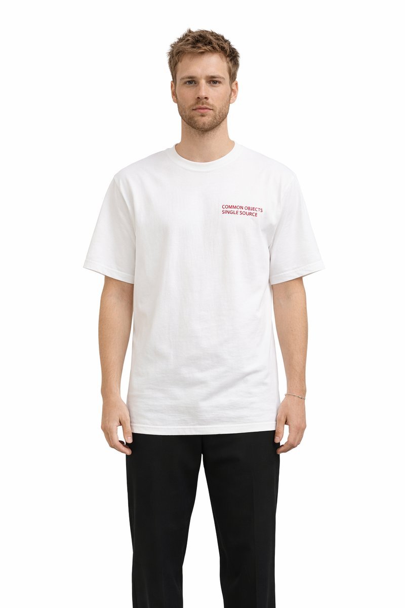 SAMSOE SAMSOE BIAŁY T SHIRT OKRĄGŁYM DEKOLTEM NAPISY L I3A