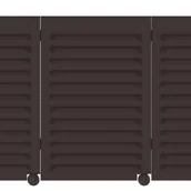 Ogrodzenia - Polbram Brama przesuwna narożna Kreta 4x1,5 m prawa brązowa automat - miniaturka - grafika 1