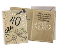 Kartki okolicznościowe i zaproszenia - Karnet Urodziny vintage 40 - Kukartka - miniaturka - grafika 1