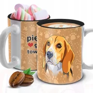 Kubki - Kubek Z Nadrukiem BEAGLE PIESEK DLA FANA Biało Czarny Kreator - miniaturka - grafika 1