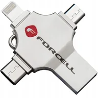 Pendrive - Pendrive 16GB USB 3.2 Gen 1 USB A / USB C / Lightning / Micro USB Forcell F-Data Metal Quad srebrny - miniaturka - grafika 1