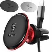 Uchwyty samochodowe do telefonów - Baseus samochodowy uchwyt magnetyczny na telefon do kratki C40141201913-00 czerwony - miniaturka - grafika 1