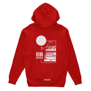 Bluza z kapturem Toyota AE86 czerwona-L - Odzież do sportów motorowych - miniaturka - grafika 1