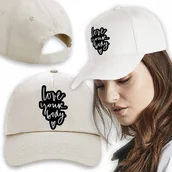 Czapki i chusty sportowe męskie - CZAPKA Beżowa Daszek Na Wiosnę LOVE YOUR BODY Wz - miniaturka - grafika 1