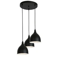 Lampy sufitowe - Luminex Noak 1880 lampa wisząca zwis 3x60W E27 czarna - miniaturka - grafika 1