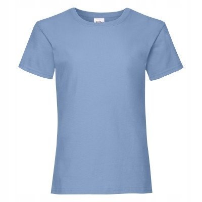T-Shirt Koszulka Dziewczęca BAWEŁNA Fruit of the Loom 61005 BŁĘKITNA 128