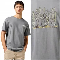 Koszulki męskie - Wrangler RELAXED TEE luźny zielony t-shirt bawełniana koszulka nadruk M - miniaturka - grafika 1