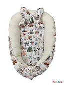 Łóżeczka i kojce - Kokon niemowlęcy gniazdko dwustronny bawełna 3el. farma+ecru - miniaturka - grafika 1