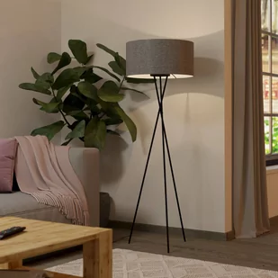 Lampa stojąca Fondachelli z szarym lnianym kloszem - Lampy stojące - miniaturka - grafika 2