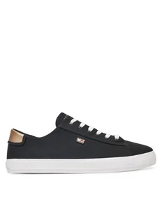Tommy Hilfiger Tenisówki Vulc Canvas Lace Up Sneaker FW0FW08647 Czarny - Trampki damskie - miniaturka - grafika 1