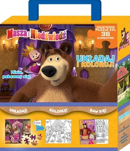 Masza i niedźwiedź Układaj i koloruj Misiu Nowa - Książki edukacyjne - miniaturka - grafika 2