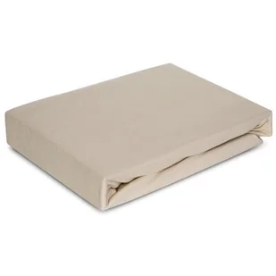 Prześcieradło EUROFIRANY Premium Jersey 4 z gumką 120 x 200 x 25 cm Beżowy - Prześcieradła - miniaturka - grafika 1