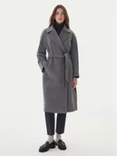 Płaszcze damskie - Weekend Max Mara Płaszcz wełniany Resina 2525016102 Szary Regular Fit - miniaturka - grafika 1