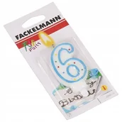 Dekoracje domu - Fackelmann Świeczka urodzinowa cyfra 6 sześć 52582 52582 - miniaturka - grafika 1