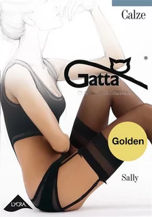 Bielizna erotyczna damska - Gatta Sally - Stockings, Garter Belt Golden 1-2 - grafika 1
