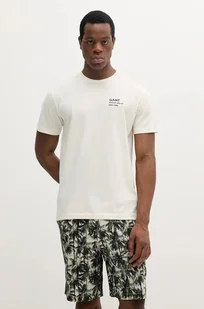 Gant t-shirt bawełniany męski kolor beżowy z aplikacją 2003300 - Koszulki męskie - miniaturka - grafika 1