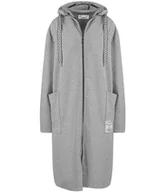 Bluzy damskie - Cienka długa bluza z dłuższym tyłem i kapturem PAOLA - miniaturka - grafika 1