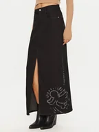 Spódnice - Miss Sixty Spódnica jeansowa 6L3KJ2450000 Czarny Regular Fit - miniaturka - grafika 1