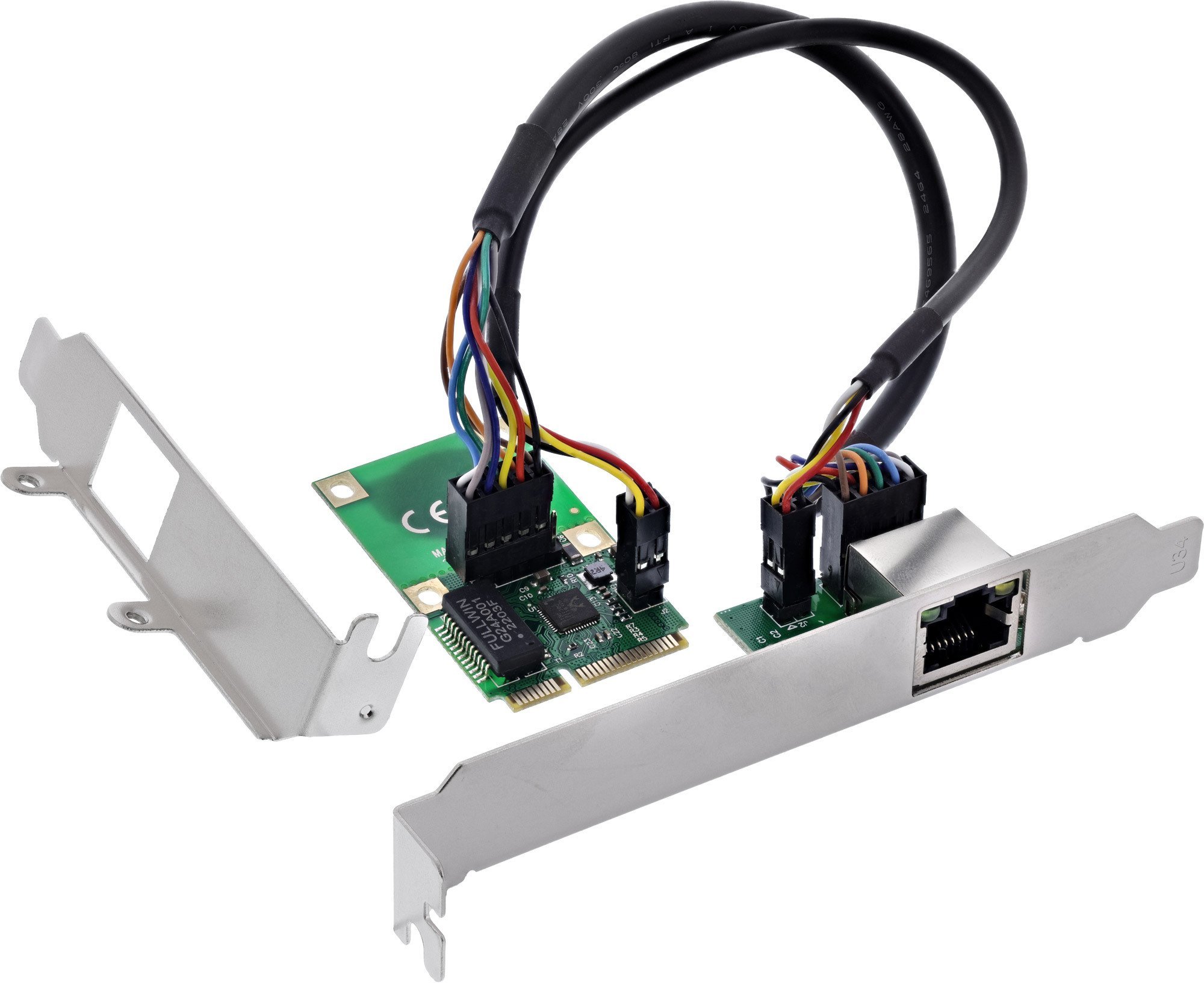 Karta sieciowa Level One Games InLine® Mini-PCIe Gigabit network card, 1x RJ45, half-size, incl. RJ45 module