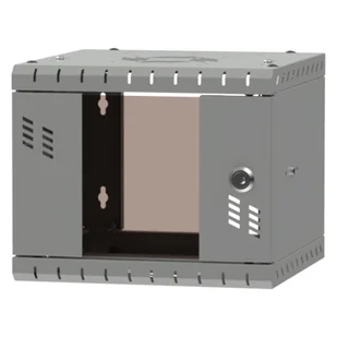 Szafa wisząca Standard 10" 4U, 300mm, drzwi szklane, szara - Szafy rack - miniaturka - grafika 1