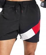 Kąpielówki męskie - TOMMY HILFIGER CZARNE KĄPIELÓWKI BOKSERKI Z KIESZENIĄ XL J5A - miniaturka - grafika 1