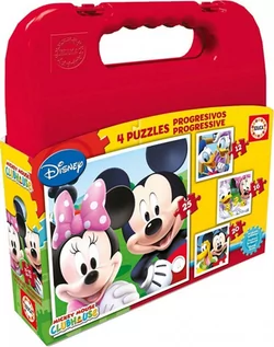 Puzzle - Educa Walizka puzzle Mickey Mouse Club House 12+16+20+25 ELEMENTÓW WZEDUT0UCD00015 - grafika 1