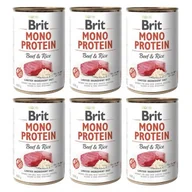 Mokra karma dla psów - Brit Mono Protein z wołowiną i ryżem 6 x 400 g - miniaturka - grafika 1