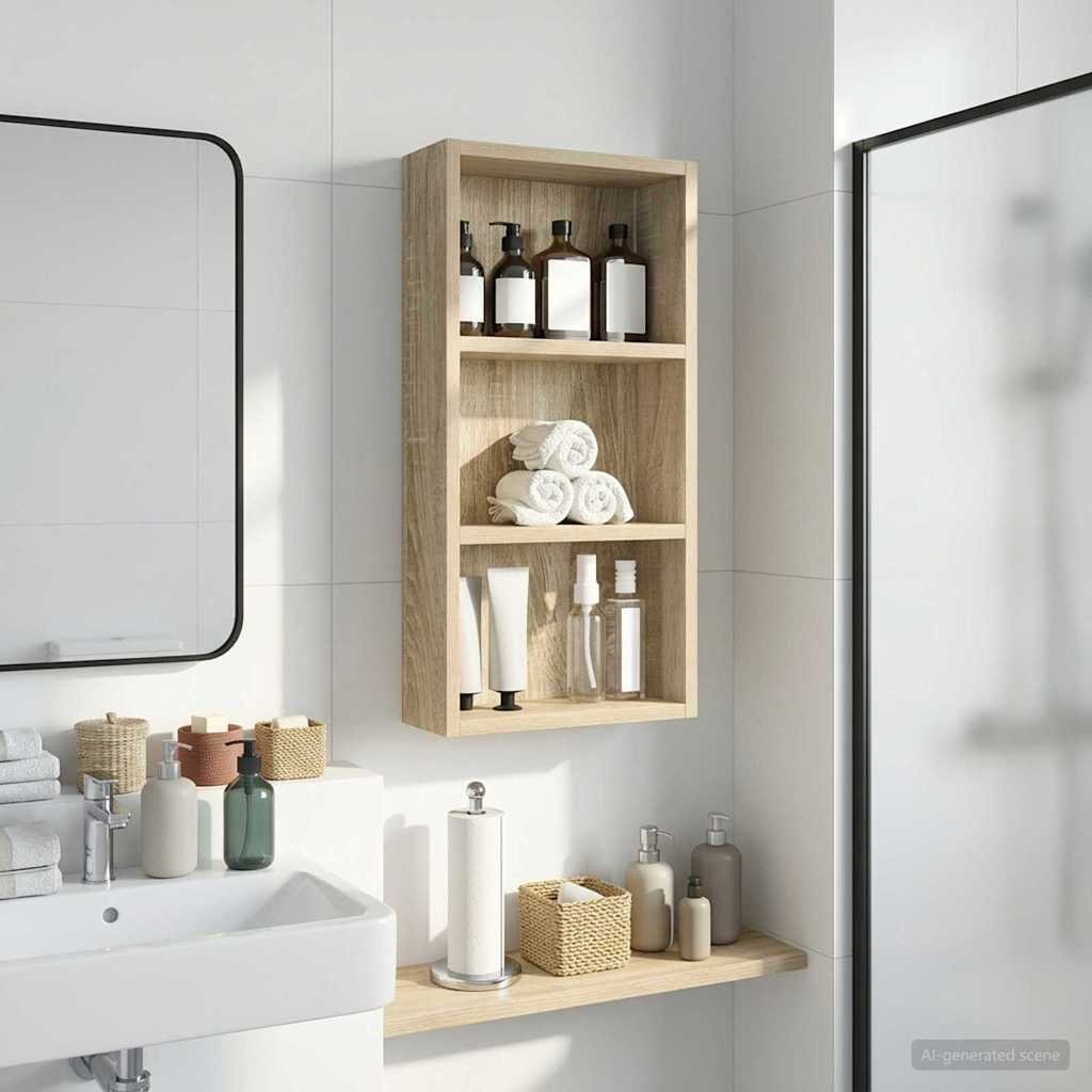 vidaXL vidaXL Szafka ścienna łazienkowa z półką Dąb Sonoma 30 x 10 x 60,5 cm