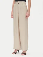 Spodnie damskie - DKNY Spodnie materiałowe P41KTR48 Beżowy Loose Fit - miniaturka - grafika 1