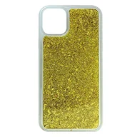 Etui i futerały do telefonów - Babaco Etui na telefon iPhone 11 PRO płynny efekt brokatu, złote - miniaturka - grafika 1