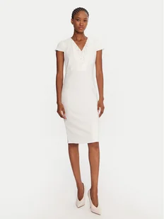Rinascimento Sukienka koktajlowa CFC0125515003 Biały Slim Fit - Sukienki - miniaturka - grafika 1