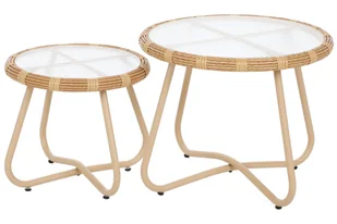 Meble ogrodowe technorattanowe Palermo Round Beige / Light Grey - Meble ogrodowe - miniaturka - grafika 7